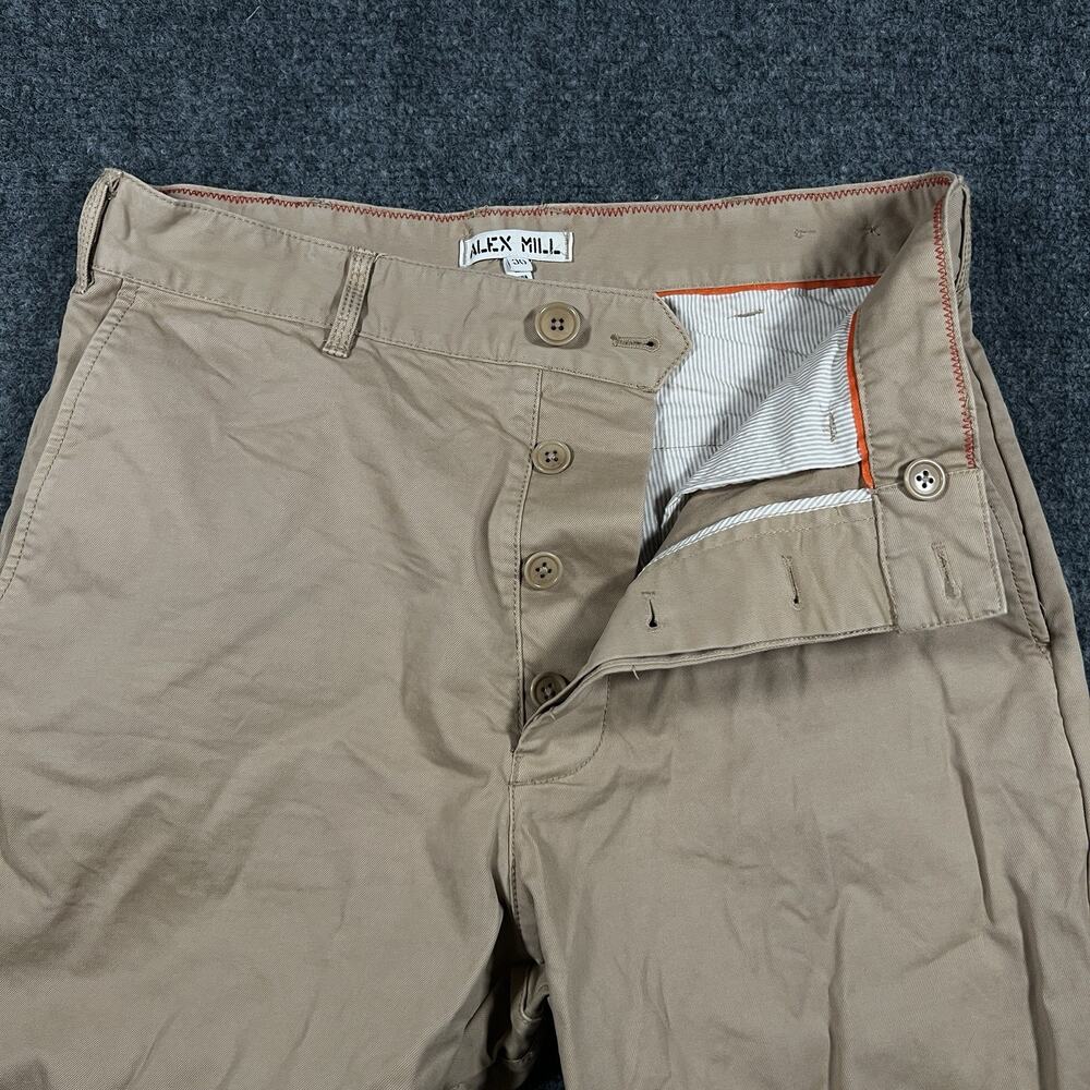 Alex Mill Field Pants Men’s 30x27 Beige Straight Leg Utility Chino Flap Pocket